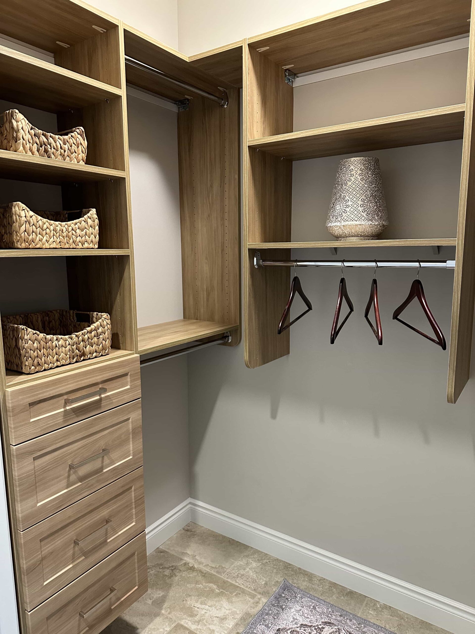 Modern white custom closet in Grand Valley